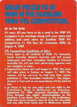 1989 Scanlens VFL #83 Competition Card Front